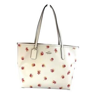 Coach Pop Floral City tote Cream rose floral print New flaws